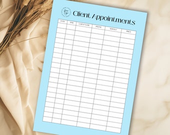 Appointment Log Template| Customer Tracker | Client Log | Printable Tracker |RS03