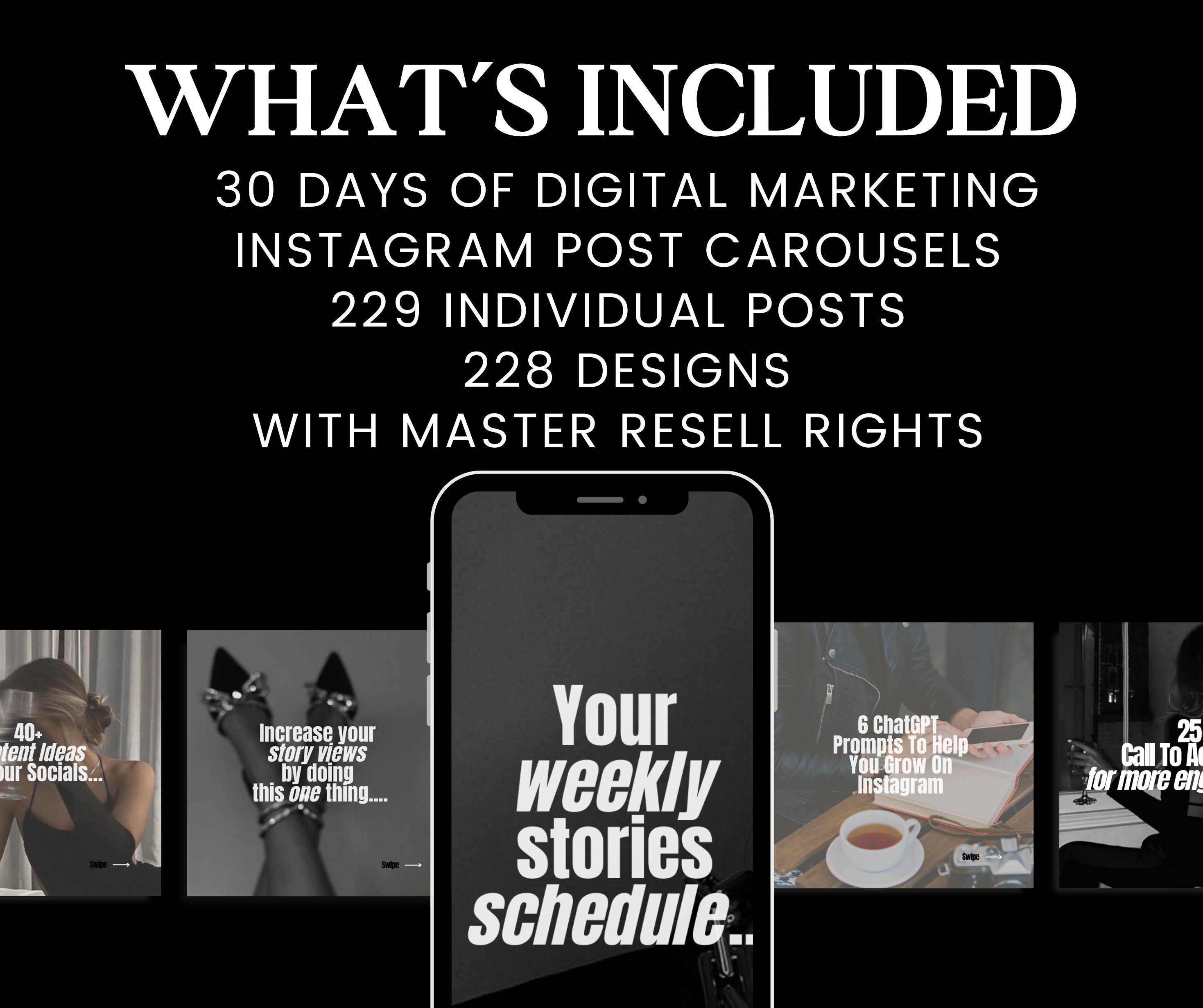 30 Days Digital Marketing Instagram Carousel Templates (MRR) - Etsy