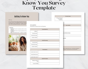 Employee favorites questionnaire | Employee Questionnaire | Get To Know Employee | All About Me Survey | Gift Exchange Ideas | RS07