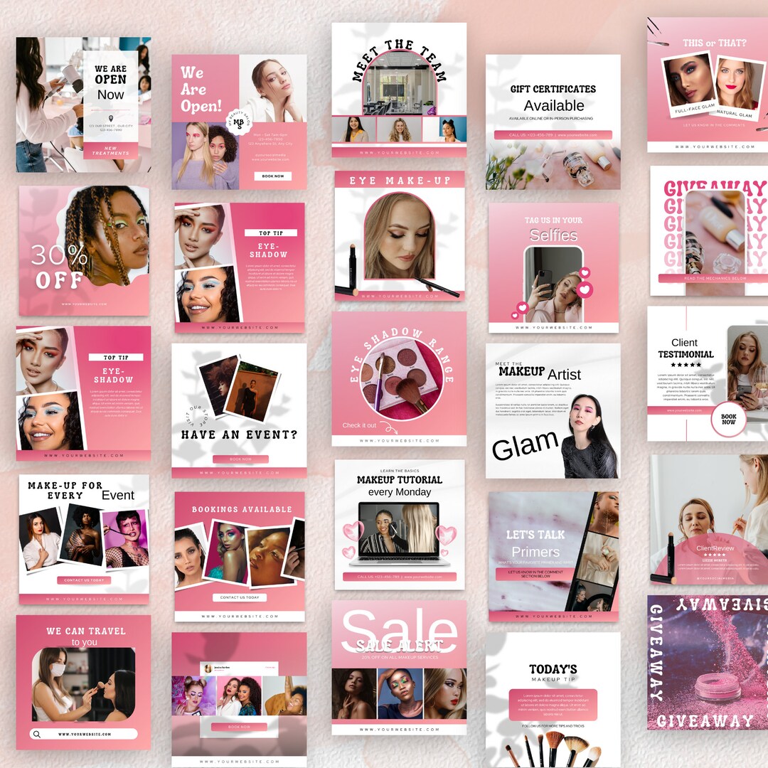 Beauty Social Media Templates Canva Templates| Beauty Business Branding ...