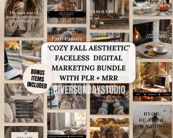 Cozy Fall Faceless Reels Bundle, Autumn Instagram Reels Canva Templates, Fall Aesthetic Content Kit, Digital Marketing Pack, PLR + MRR