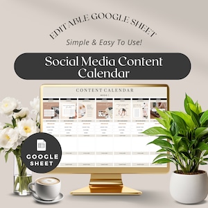 Google Sheet Social Media Content Planner | Google Sheet Spreadsheets|  Digital Download | Social Media Marketing Plan | Batch Content |
