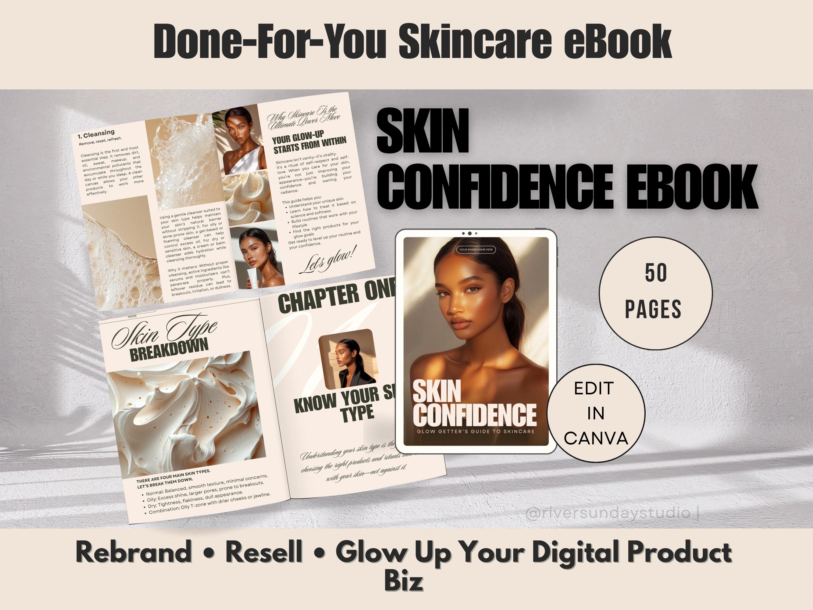 Skincare Ebook for Resell, Master Resell Rights, PLR Digital Product, Canva Template, Beauty Guide, Instant Download