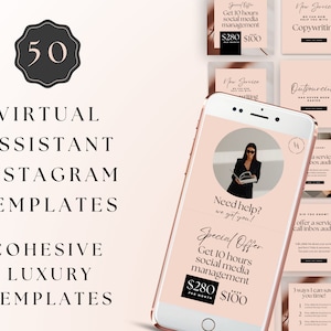 Virtual Assistant ig | Va Social Media Marketing | Virtual Assistant Branding | Virtual Assistant Instagram Post Template| RS02