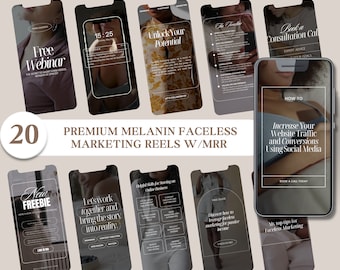 20 video di marketing senza volto con melanina: video stock PLR/MRR (download digitale)
