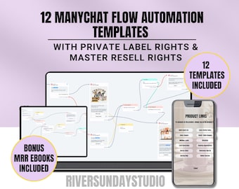 ManyChat Automation Templates: MRR + PLR, Done For You (Digital Download)
