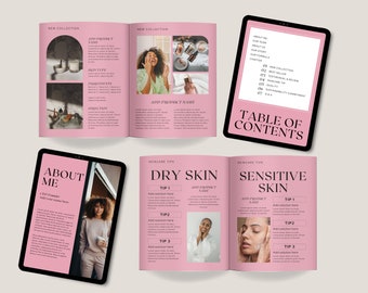 Skincare ebook | Skincare Template | Beauty Product Ebook | Dermatologist Template | Esthetician Canva