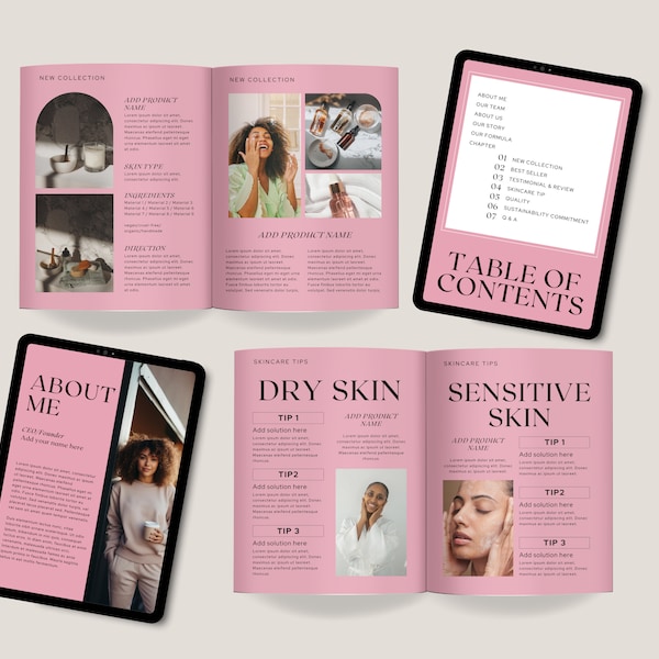 Skincare ebook | Skincare Template | Beauty Product Ebook | Dermatologist Template | Esthetician Canva