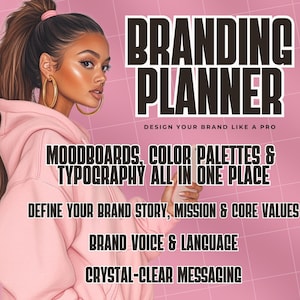 MRR + PLR Branding-Planer & Strategie-Arbeitsmappe, Aufbau Ihrer persönlichen Marke und Geschäftsidentität, bearbeitbarer Branding-Planer, Canva-Vorlage