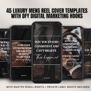 Instagram Reel Covers Men | Master Resell Rights |Faceless Digital Marketing Reel Covers | AI Men Stock Images |