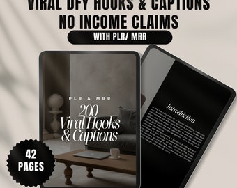 Viral Hooks | Faceless Digital Marketing Captions| Zero Income Claim Hooks & Captions | 200 DFY Hooks |hooks for digital marketing