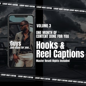 Faceless Digital Marketing for Men, Instagram Reels, MRR Content, Done For You Templates, Male Aesthetic VOL 3