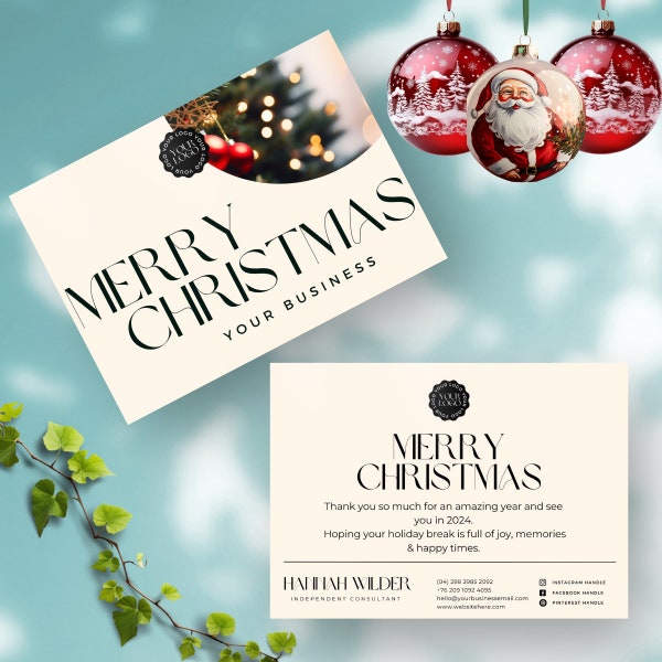 corporate business christmas card template | Business Christmas Card | Family Holiday Card |Editable Template | Company Christmas Card| RS23