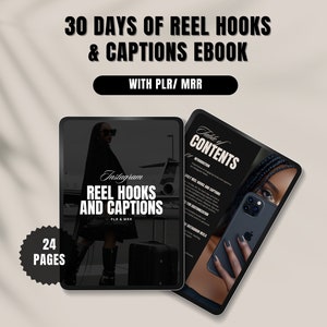 Instagram Reel Hooks and Captions | Social Media Hooks And Captions | Resell Rights Included | Done For You | 30 Days of Content