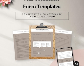 Nail Tech Client Consultation, Consent & Intake Forms Bundle - Customizable Canva Templates for Salons | RS7