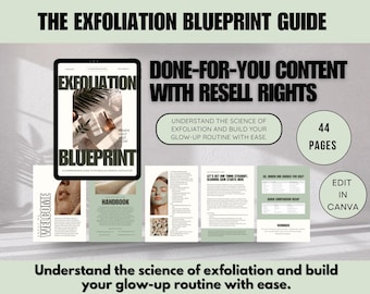 Skincare eBook ,How to Exfoliation Blueprint,Beauty Resource,PLR Guide, Digital Product,Canva Template,Instant Download, Esthetician