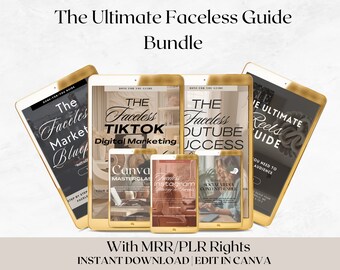 Faceless digital marketing bundle | Faceless Social Media Bundle | Including Master Resell Rights | 7 Done For You Guides|