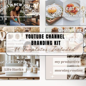 YouTube Thumbnail Templates: Channel Branding Kit (Canva, PDF)