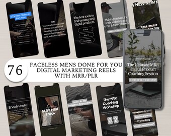 Faceless Instagram Reels for Men, Dark Luxury Men’s Reel Templates, Aesthetic  Reels Pack • PLR + MRR Rights • Done-For-You Faceless Content