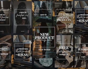 Instagram Reels Covers: Faceless Marketing Templates (Canva, Digital Download)