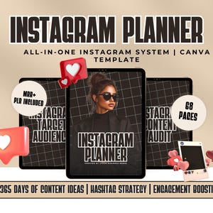 Small Business Planner Instagram PLR,MRR Instagram Planner, Vorlage Canva, PLR Digitale Produkte, Printable Content Planner