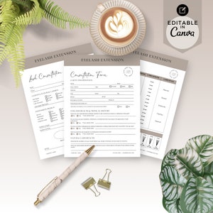 Eyelash Extension Forms| Lash Tech| Lash Consent Forms Digital| Custom Business Forms| Lash Client Record | Consultation Form| RS07
