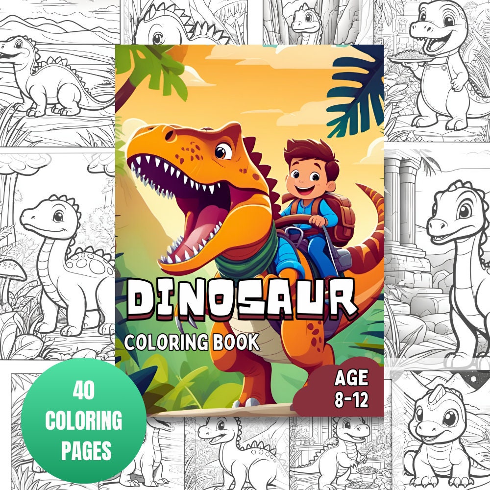 Dinosaur Coloring Books For Kids Ages 8-12: Intricate And Engaging