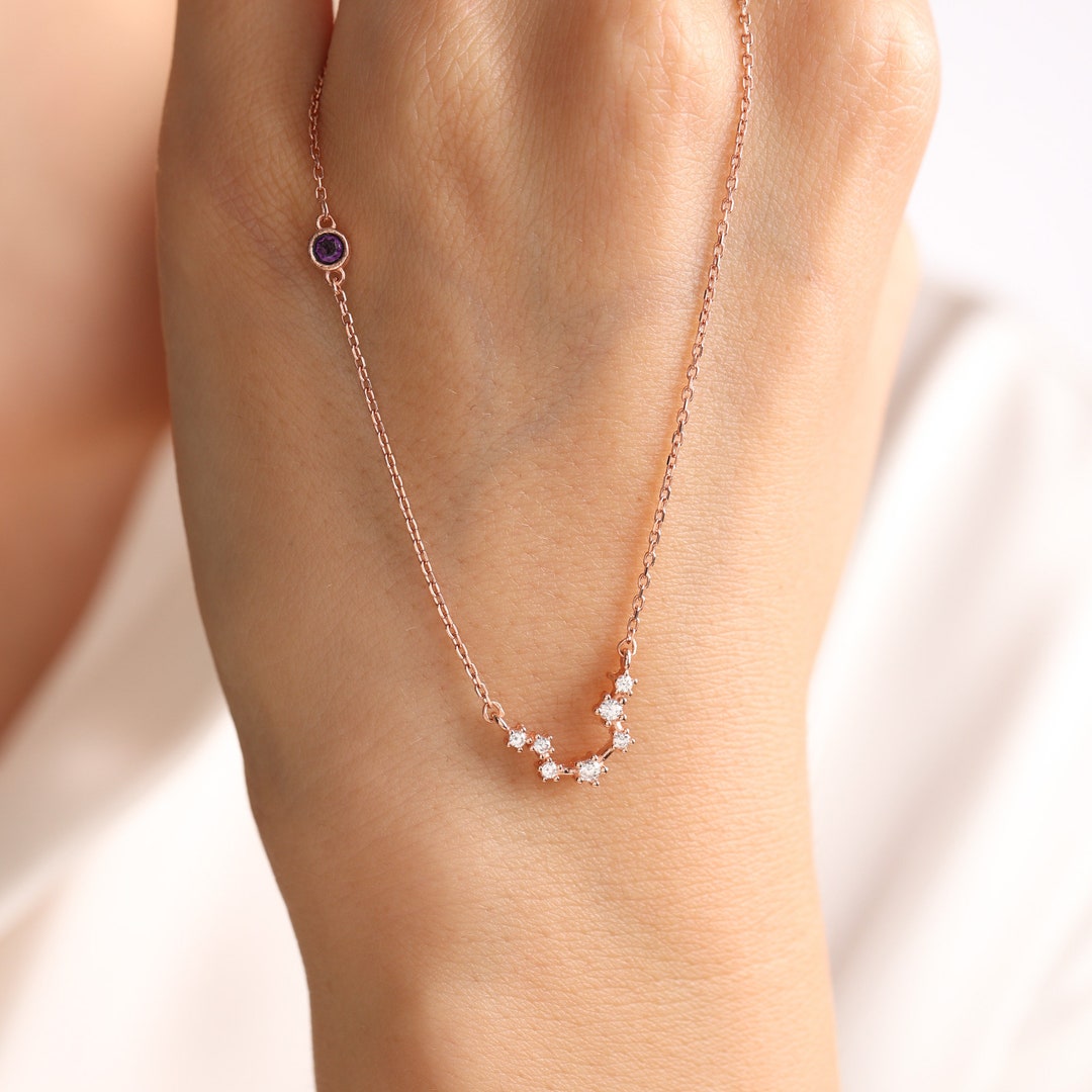 Zodiac and birthstone necklace Clearance