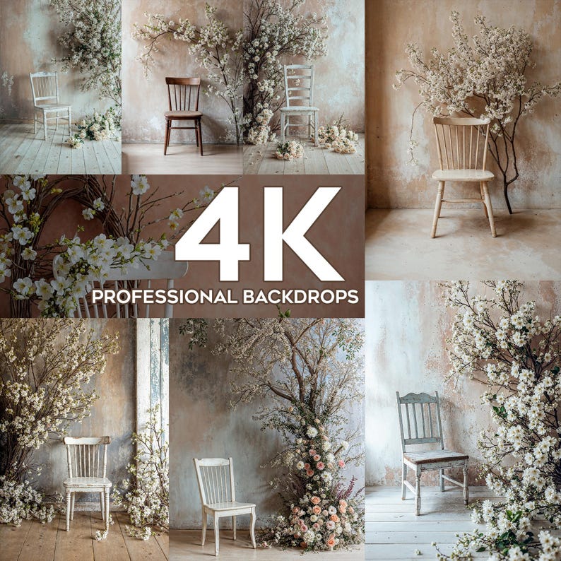 40 Floral Backdrops With Chairs | High-res Pngs for Photography ...