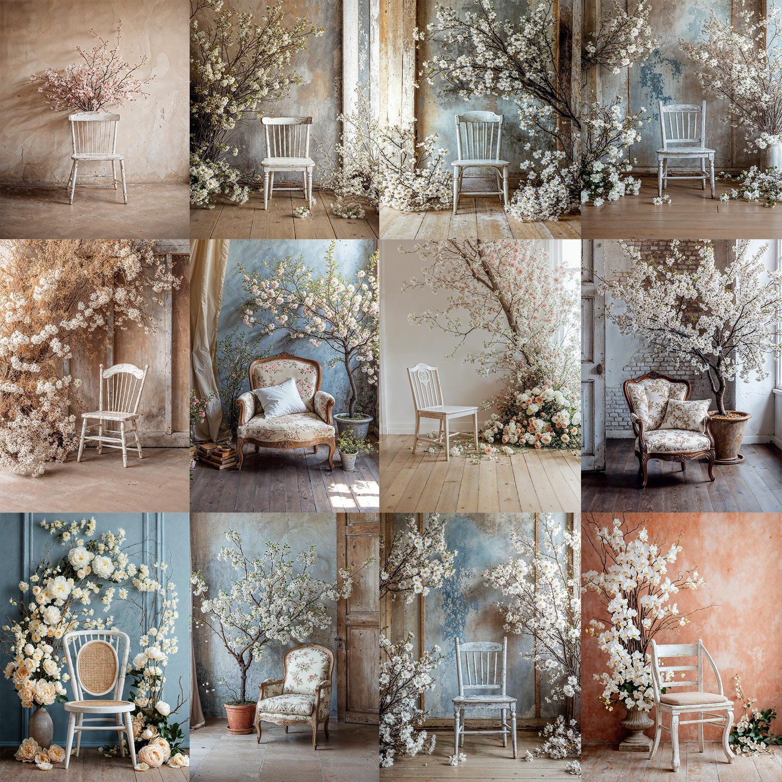 40 Floral Backdrops With Chairs | High-res Pngs for Photography ...