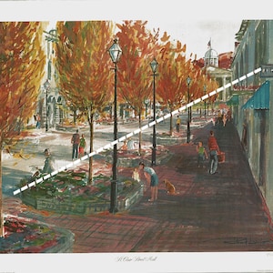 St. Claire Street Mall Water Color Print