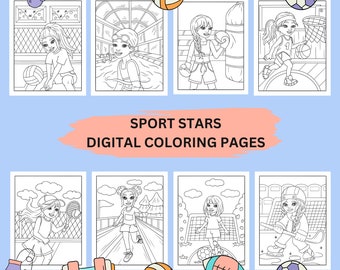Kleurplaten sport voor meisjes | Voetbal, tennis, zwemmen, boksen (pdf-download)