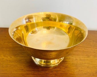 Solid Brass Pedestal Bowl | Vintage