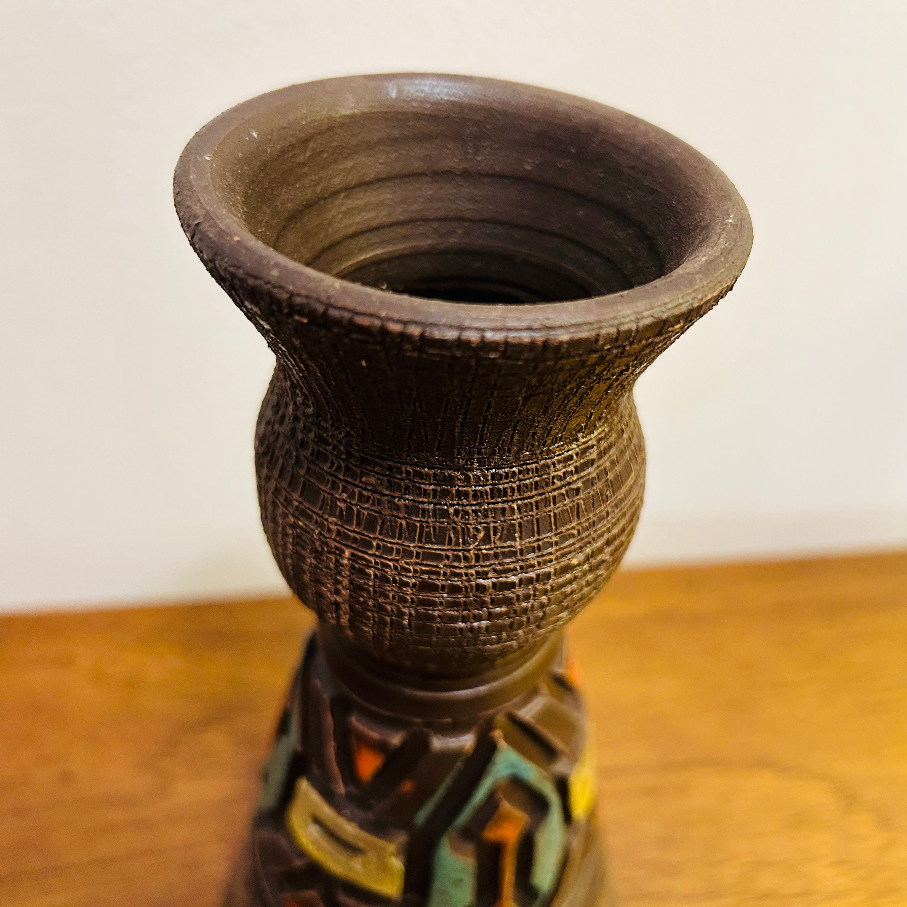 Mcm Italian Pottery Vase Vintage Italy Etsy