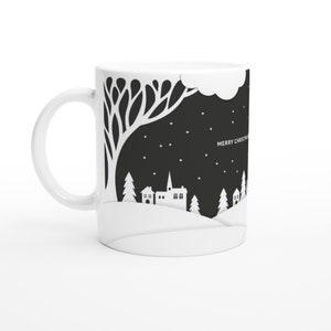 Mug Personnalisé Noël Photo, Forêt, Céramique Blanche