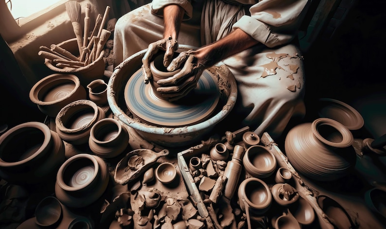 Jesus the Potter - High-resolution Digital Downloadable Art, Christian ...