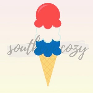 Ice Cream Cone / Fourth of July / Cookie Cutter / STL File / Digital Download / cookie cutter size 4in