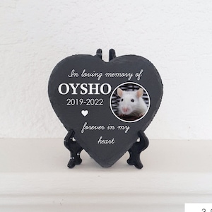 Custom Rat Memorial Plaque Natural Slate | Personalized Pet Loss Stone | Engraved Rat Tribute | Outdoor Indoor Pet Grave Marker Keepsake
