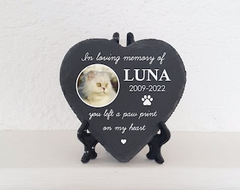 Custom Cat Memorial Plaque: Engraved Slate Pet Loss Keepsake