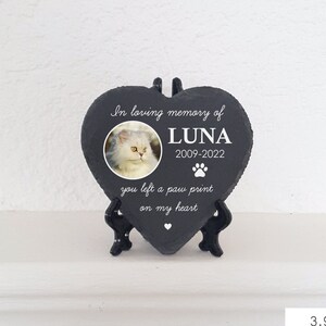 Custom Cat Memorial Plaque Natural Slate | Personalized Pet Loss Stone | Engraved Cat Tribute | Outdoor Indoor Pet Grave Marker Keepsake