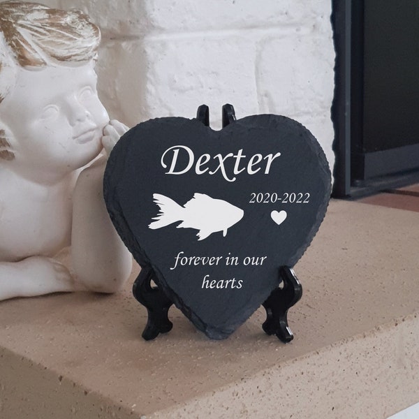 Memorial Plaque For Pet Fish, Betta Fish Memorial, With Name Date And Message, Pet Loss, Personalized Memorial Stone For Fish, Headstone