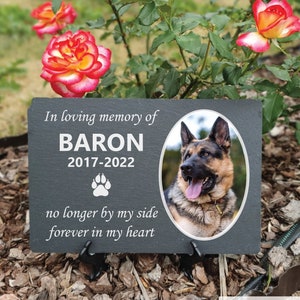 Personalized Dog Memorial Stone 7.9x11.8 inch, Memorial Stone For Dog, Rainbow Bridge Dog Memorial Gift, Dog Memorial Frame, Indoor Outdoor