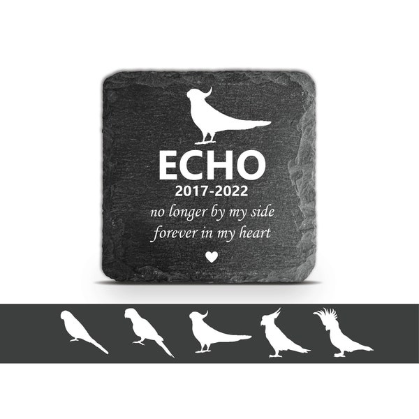 Personalized Parrot Memorial Stone, With Picture, Name Date And Message, Memorial Stone For Parrot, Parrot Headstone, Bird Gravestone