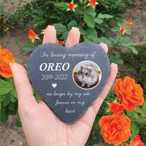 Personalized Hamster Memorial Stone, With Picture, Name Date And Message, Memorial Stone For Hamster, Hamster Headstone, Grave Stone