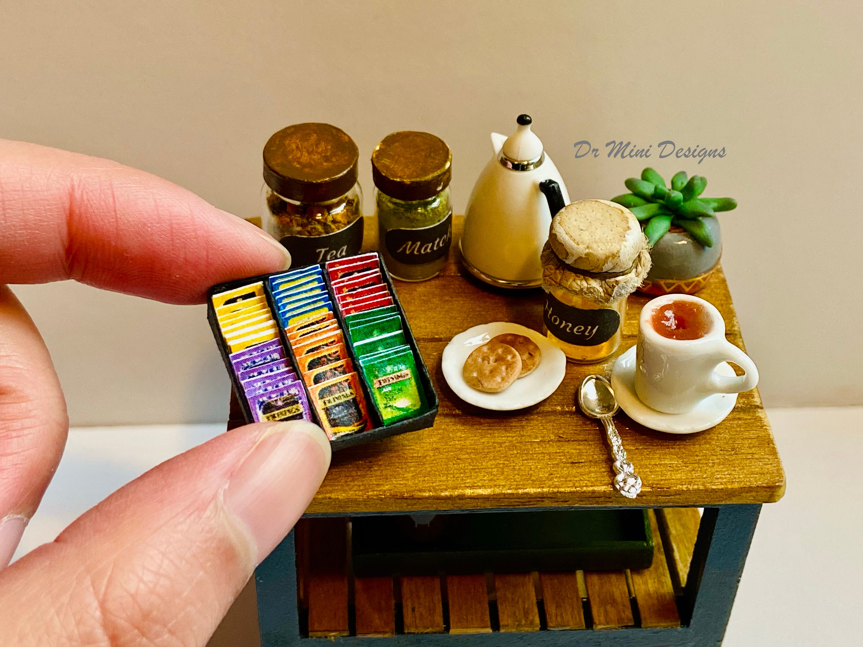 Printable Miniature Dollhouse Tea Bags and Coffee Sachets in 1/12 and 1 ...