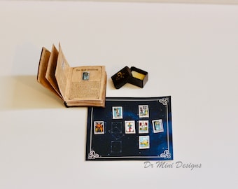 Miniature tarot set in 1/12 scale