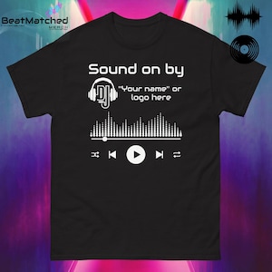 Personalized DJ T-Shirt – Customizable Music Lover&#39;s Tee, Add Your Name or Logo, Perfect Gift for DJs and Music Enthusiasts