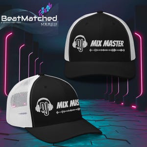 Custom DJ Trucker Hat, Personalised Embroidered Name Snapback