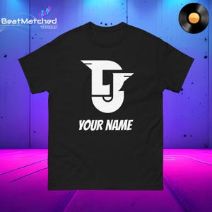 Custom DJ Name T-Shirt – Personalised Music Logo Tee for DJs, Producers & Music Fans