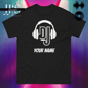 Custom name DJ t shirt, Personalised T shirt for men and woman, DJ gift, Music t shirt for DJs